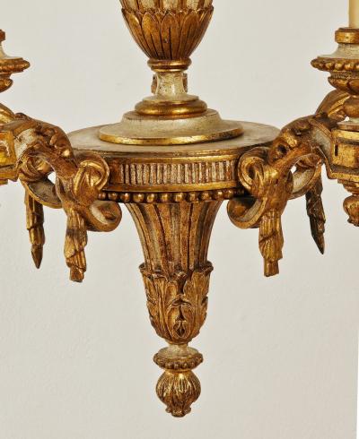 Vintage Hollywood Regency Painted Gilt Chandelier