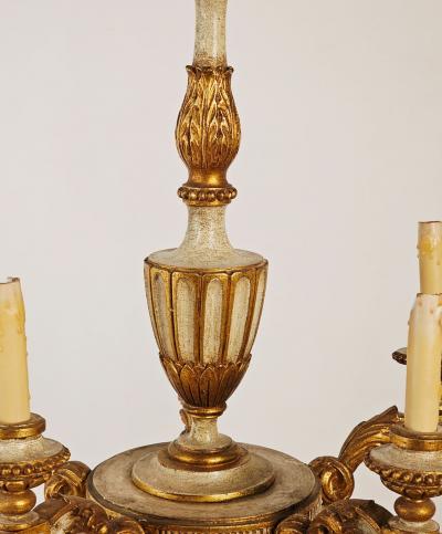 Vintage Hollywood Regency Painted Gilt Chandelier