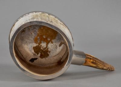 Vintage Horn Antler Silver Plate Mug