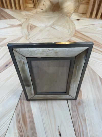 Vintage Horn and Metal Picture Frame