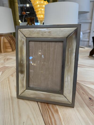 Vintage Horn and Metal Picture Frame