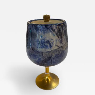 Vintage Ice Bucket on Pedestal with Lid 1970s