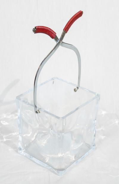 Vintage Ice Cube Lucite Ice Bucket