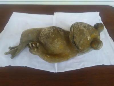 Vintage Indoor Outdoor Resin Laying Frog