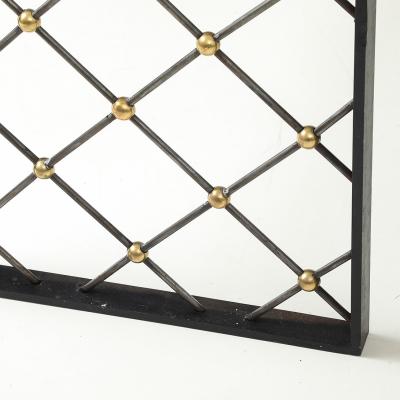 Vintage Iron Glass Coffee Table in the Manner of Jean Roy re