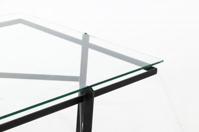 Vintage Iron and Glass Diamond Coffee Table