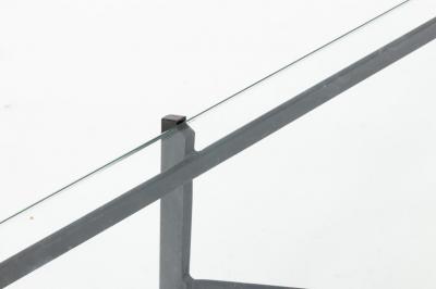 Vintage Iron and Glass Diamond Coffee Table