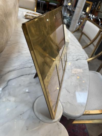 Vintage Italain Brass Multi Photo Frame with Wood Backing