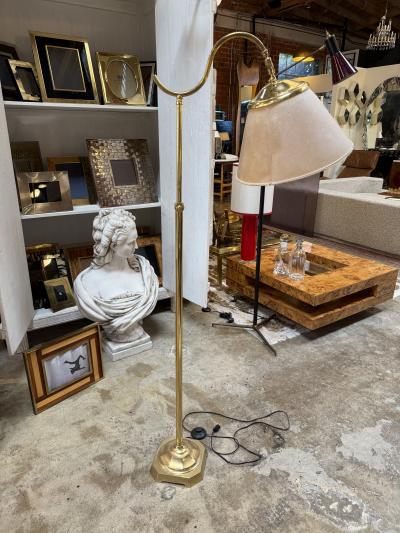 Vintage Italian Adjustable Brass Floor Lamp