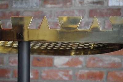 Vintage Italian Angled Coat Rack with Umbrella Stand in Painted Steel and Brass