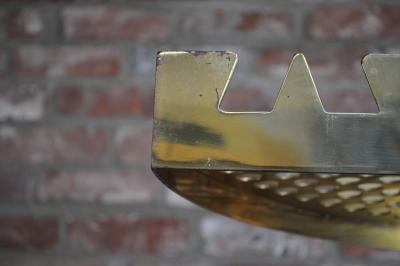 Vintage Italian Angled Coat Rack with Umbrella Stand in Painted Steel and Brass
