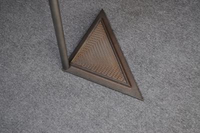 Vintage Italian Angled Coat Rack with Umbrella Stand in Painted Steel and Brass