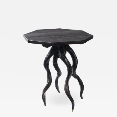 Vintage Italian Black Horn Side Table Drinks Table