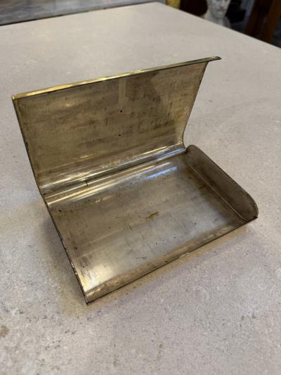 Vintage Italian Brass Hinged Box with Curved Cover 1970s