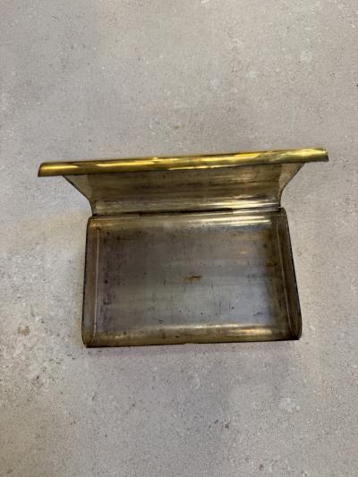 Vintage Italian Brass Hinged Box with Curved Cover 1970s