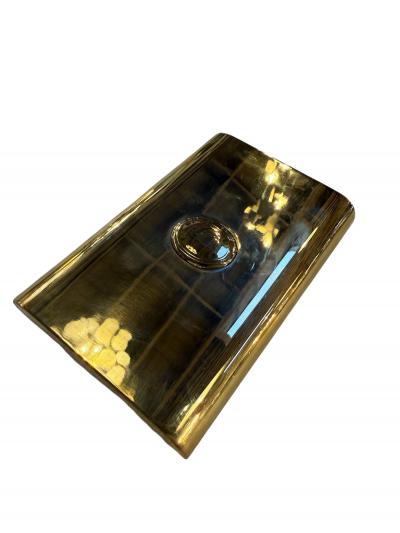 Vintage Italian Brass Hinged Box with Curved Cover 1970s