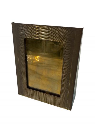 Vintage Italian Brass Photo Frame with Guilloch Pattern Mid Century Modern