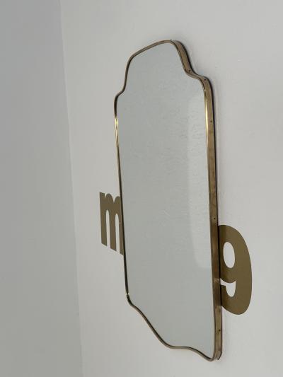 Vintage Italian Brass Wall Mirror 1960s