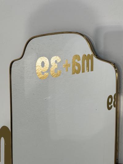 Vintage Italian Brass Wall Mirror 1960s