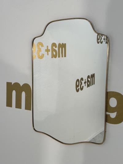 Vintage Italian Brass Wall Mirror 1960s