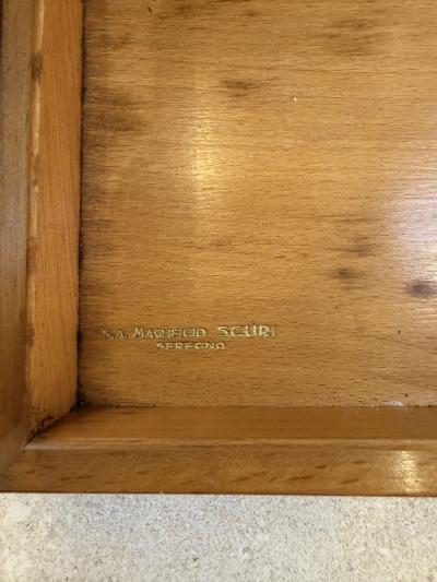 Vintage Italian Burl Wood and Brass Desk Box 1950s