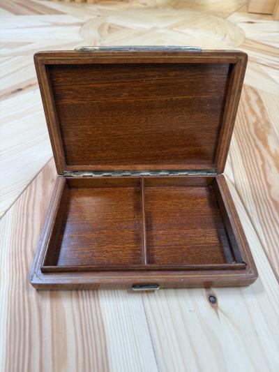 Vintage Italian Burl Wood and Chrome Decorative Box