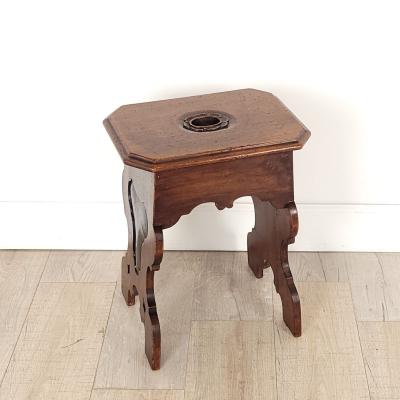 Vintage Italian Carved Walnut Bench or Stool Baroque Style Italy circa 1920