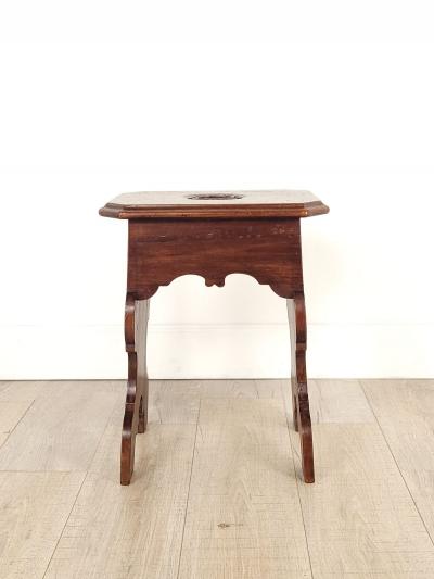 Vintage Italian Carved Walnut Bench or Stool Baroque Style Italy circa 1920