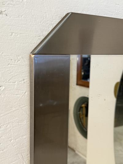 Vintage Italian Chrome Framed Wall Mirror