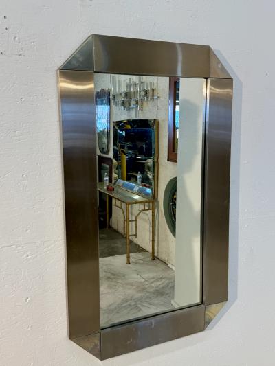 Vintage Italian Chrome Framed Wall Mirror