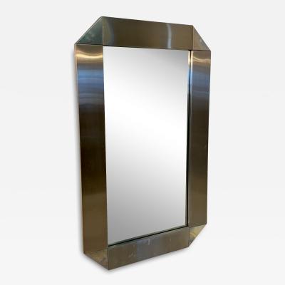 Vintage Italian Chrome Framed Wall Mirror