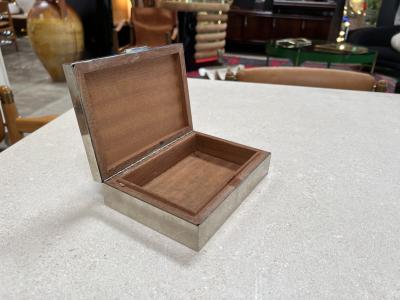 Vintage Italian Chrome and Stone Decorative Box 1970s