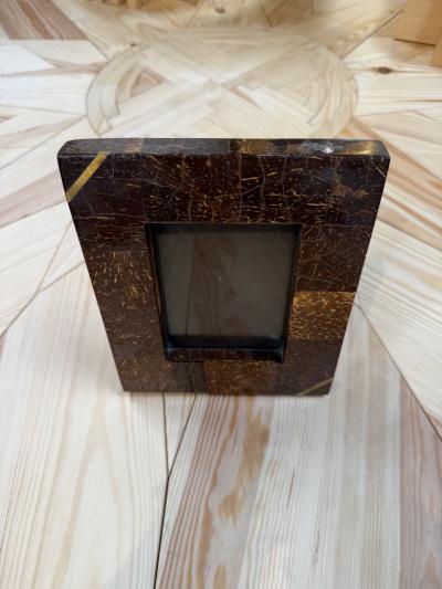 Vintage Italian Coconut Shell Mosaic Picture Frame