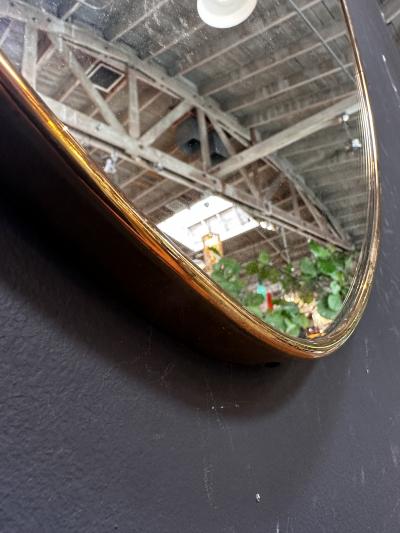 Vintage Italian Curvilinear Brass Wall Mirror 1960s