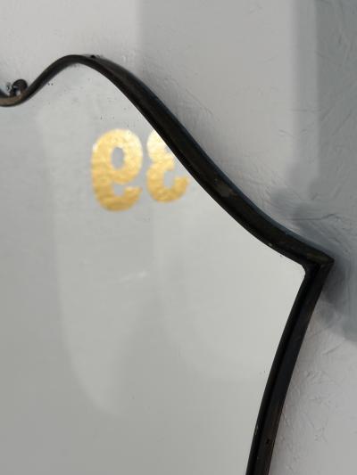Vintage Italian Curvilinear Brass Wall Mirror 1980s