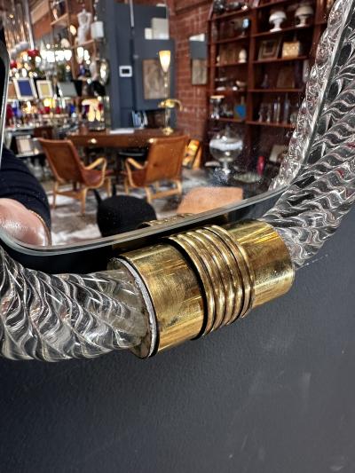 Vintage Italian Curvilinear Murano Wall Mirror 1940s
