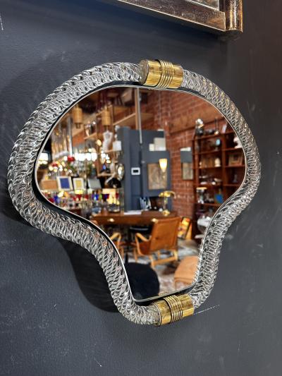 Vintage Italian Curvilinear Murano Wall Mirror 1940s
