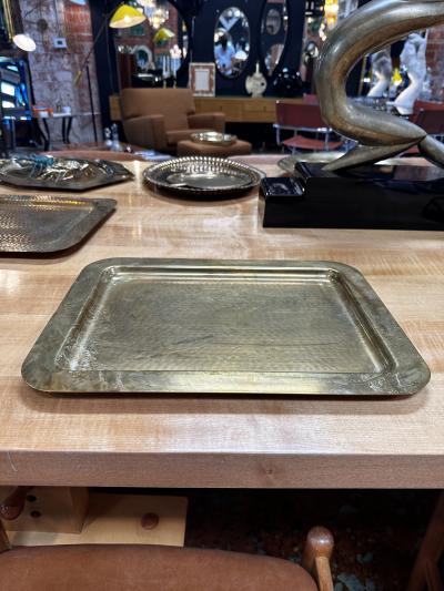 Vintage Italian Decorative Rectangular Brass Tray 1960s