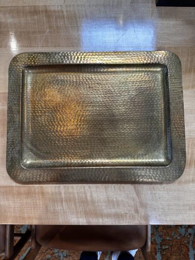 Vintage Italian Decorative Rectangular Brass Tray 1960s