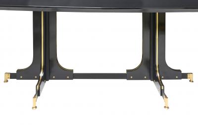 Vintage Italian Ebonized Table with Bronze Details