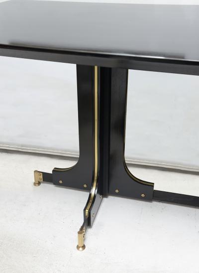 Vintage Italian Ebonized Table with Bronze Details