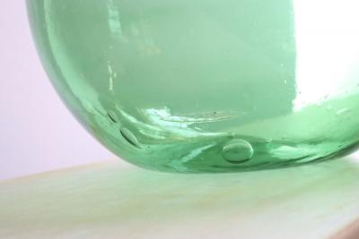 Vintage Italian Emerald Green Blown Glass Teardrop Form Demijohn Carboy