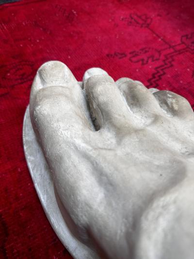 Vintage Italian Foot Handmade Plaster Sculpture 1970s