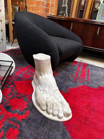Vintage Italian Foot Handmade Plaster Sculpture 1970s