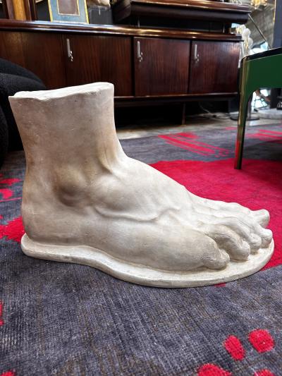 Vintage Italian Foot Handmade Plaster Sculpture 1970s