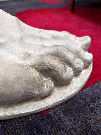 Vintage Italian Foot Handmade Plaster Sculpture 1970s