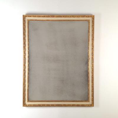 Vintage Italian Gilt and Painted Frame with Later Mirror Italy circa 1950