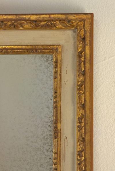 Vintage Italian Gilt and Painted Frame with Later Mirror Italy circa 1950