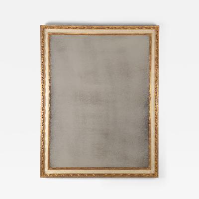 Vintage Italian Gilt and Painted Frame with Later Mirror Italy circa 1950