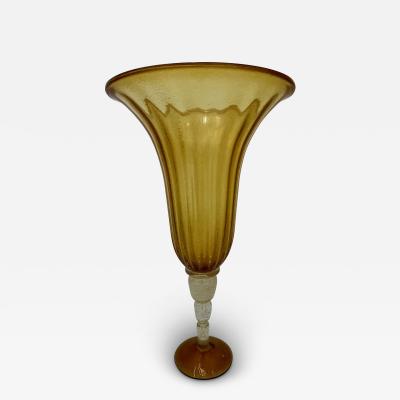 Vintage Italian Glass Pedestal Vase